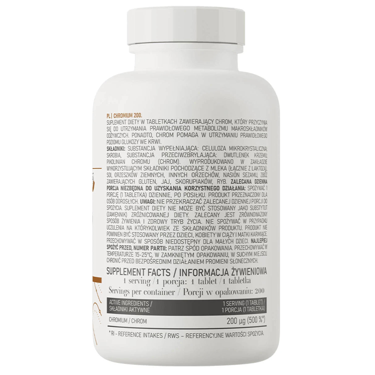 Chromium Picolinate, 200 mcg, OstroVit, 200 tablete
