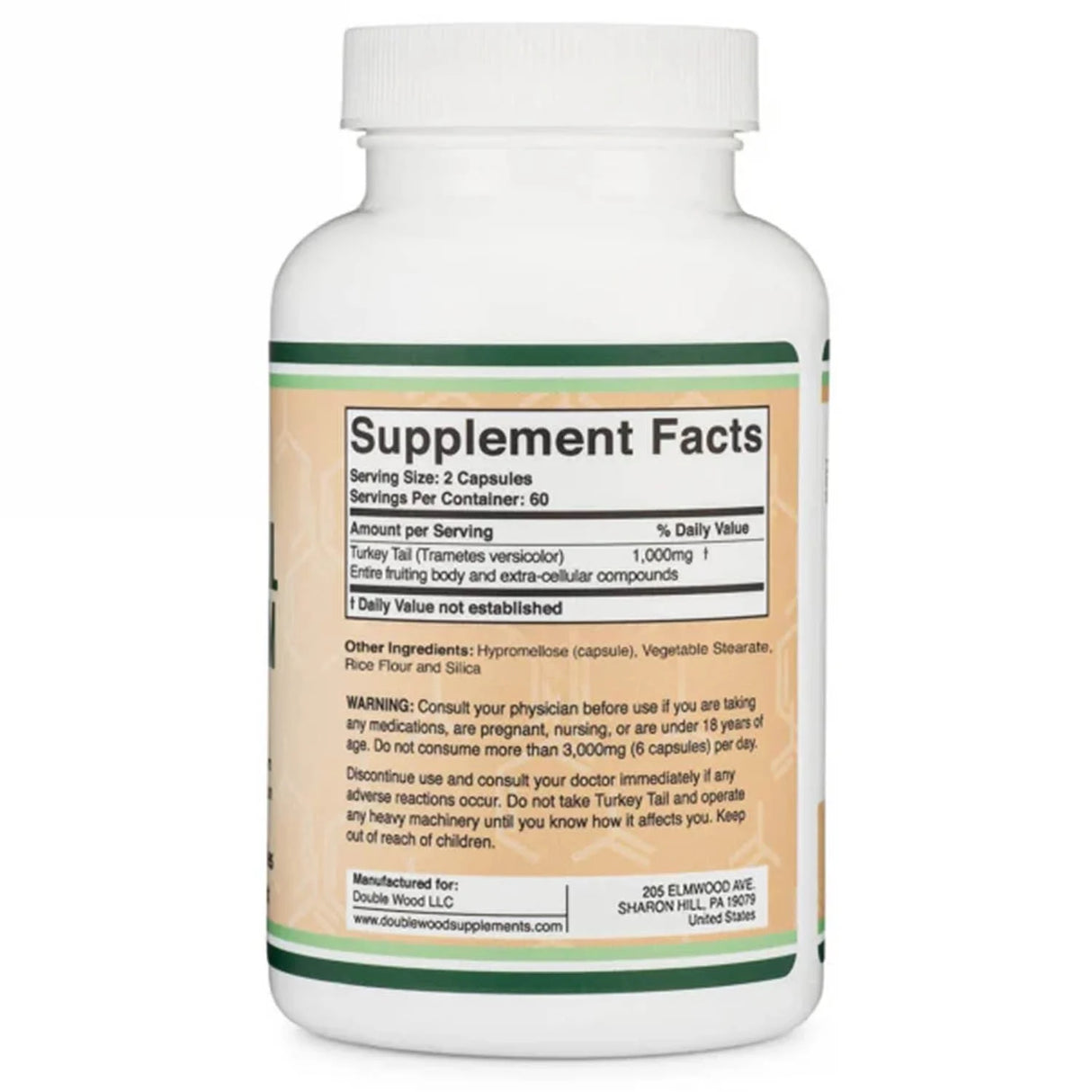Ciupercă Coadă de Curcan, 500 mg, Double Wood Supplements, 120 capsule