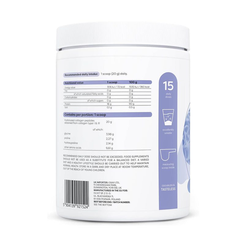 Încărcați imaginea în vizualizatorul Galerie, Collagen Peptides, Hydrolyzed type I & III, Osavi, 300g