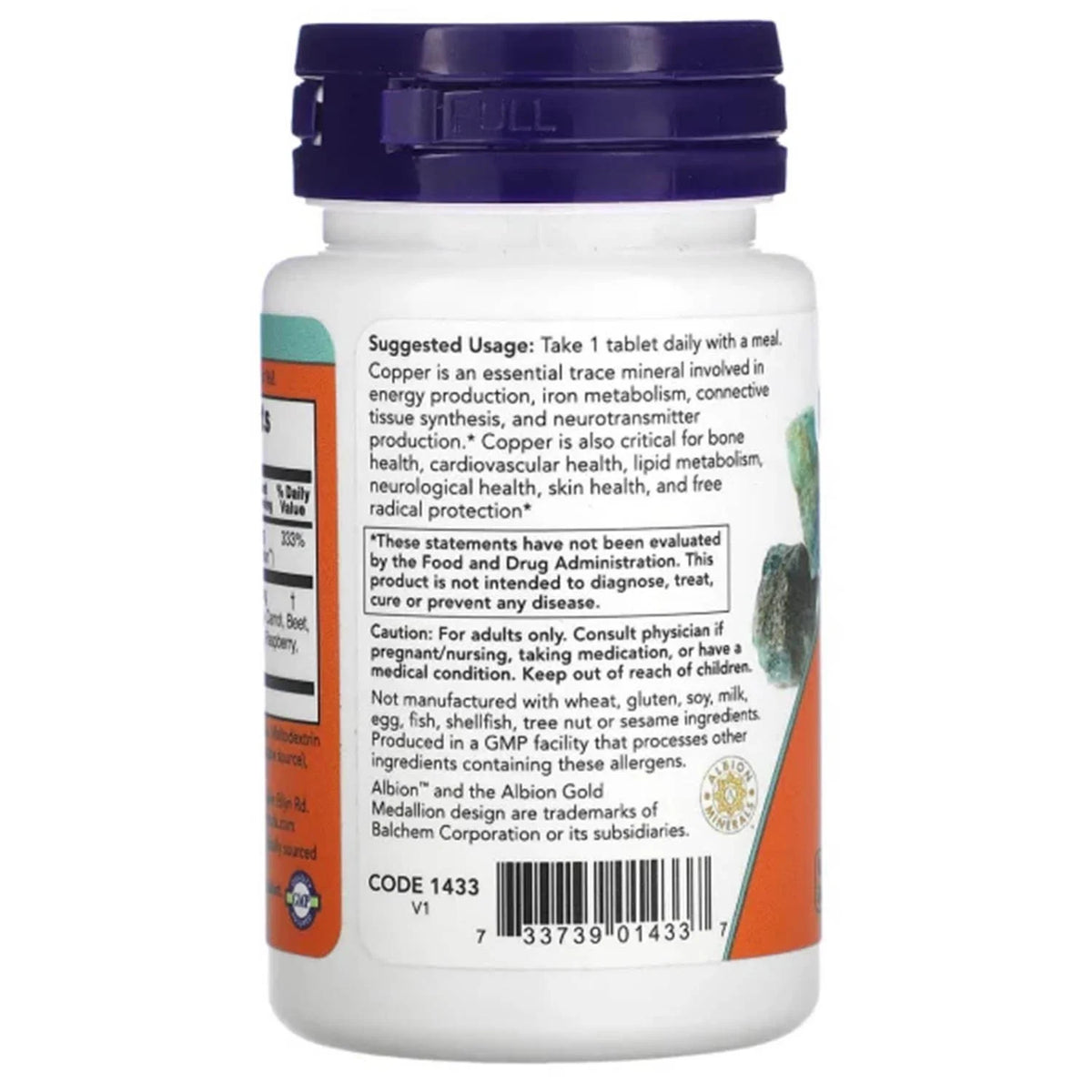 Copper Glycinate, 3 mg, NOW Foods, 120 tablete