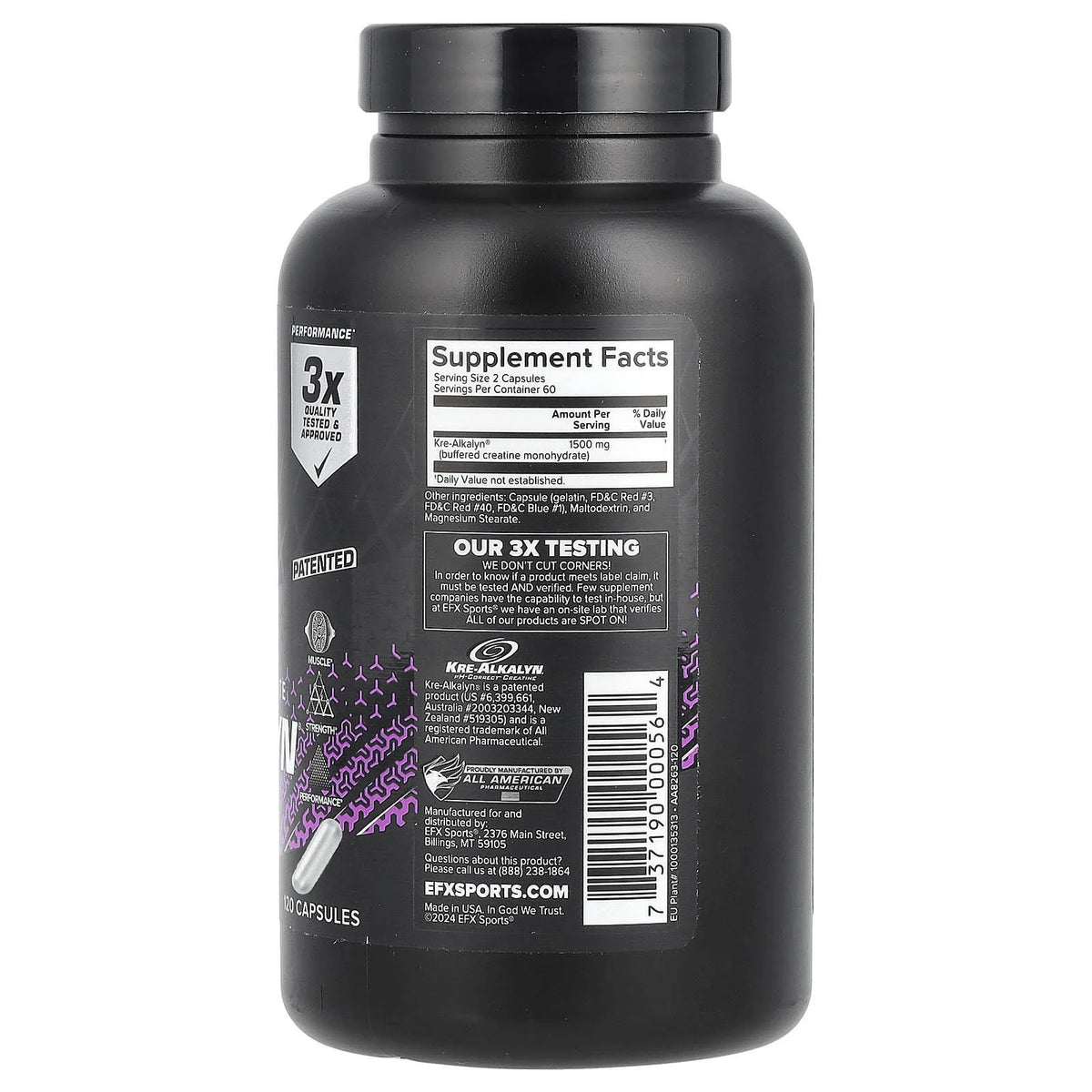 Kre-Alkalyn, Creatina Alcalina, EFX, 120 capsule