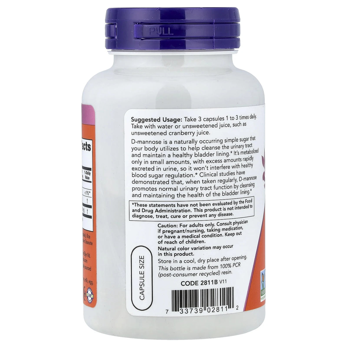 D-Mannose, (Detoxifiere) 500mg, Now Foods, 120 capsule