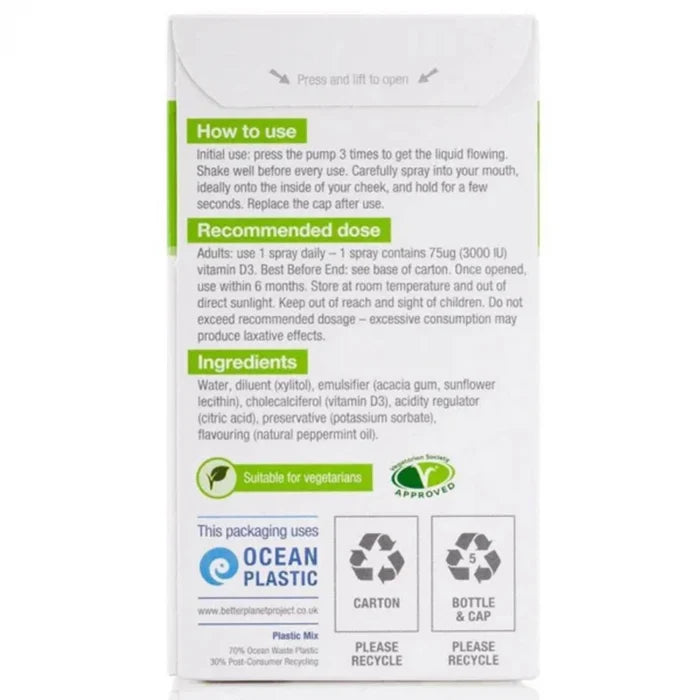 D3000 IU, Daily Vitamin D Oral Spray, BetterYou, 15 ml