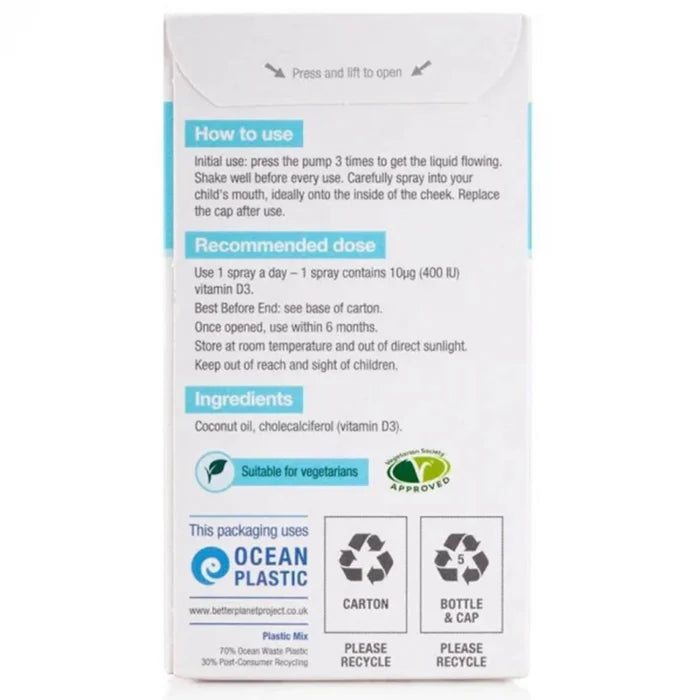 D400 IU Infant Vitamin D Oral Spray, BetterYou, 15 ml