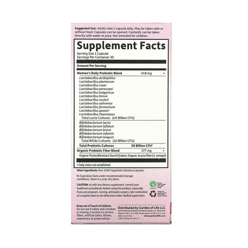 Încărcați imaginea în vizualizatorul Galerie, Dr. Formulated Probiotics, Once Daily Women's 50 Billion, Garden of Life, 30 capsule