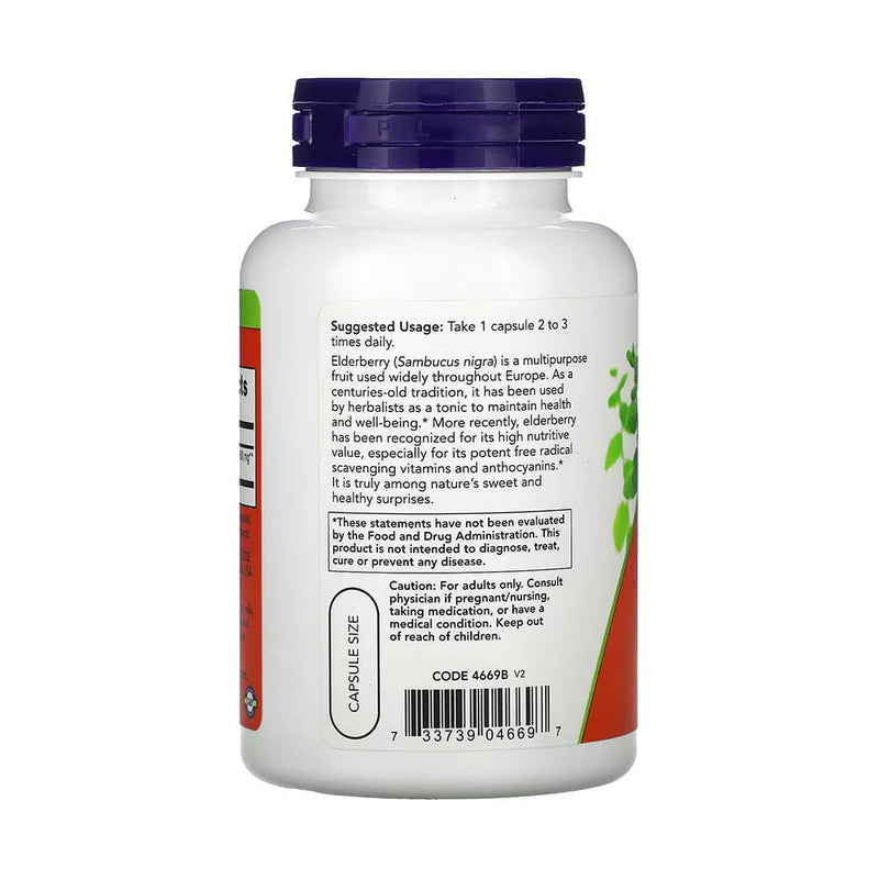 Încărcați imaginea în vizualizatorul Galerie, Elderberry 10:1 (Fructe de Soc), 500 mg, Now Foods, 120 capsule