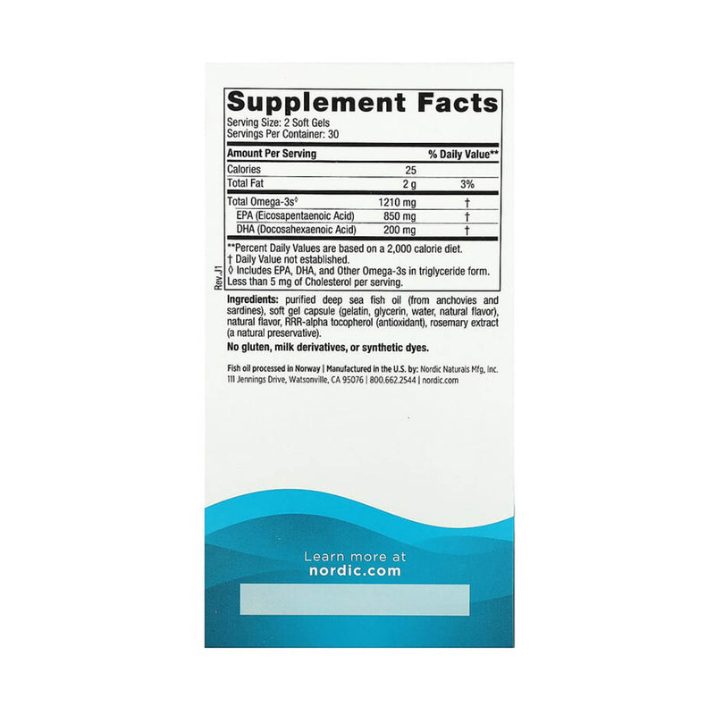 Încărcați imaginea în vizualizatorul Galerie, EPA Omega 3, Fish Oil, Nordic Naturals, 60 softgels
