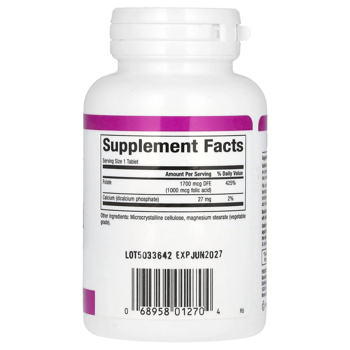 Folic Acid (Vitamina B9), 1000 mcg, Natural Factors, 90 Tablete