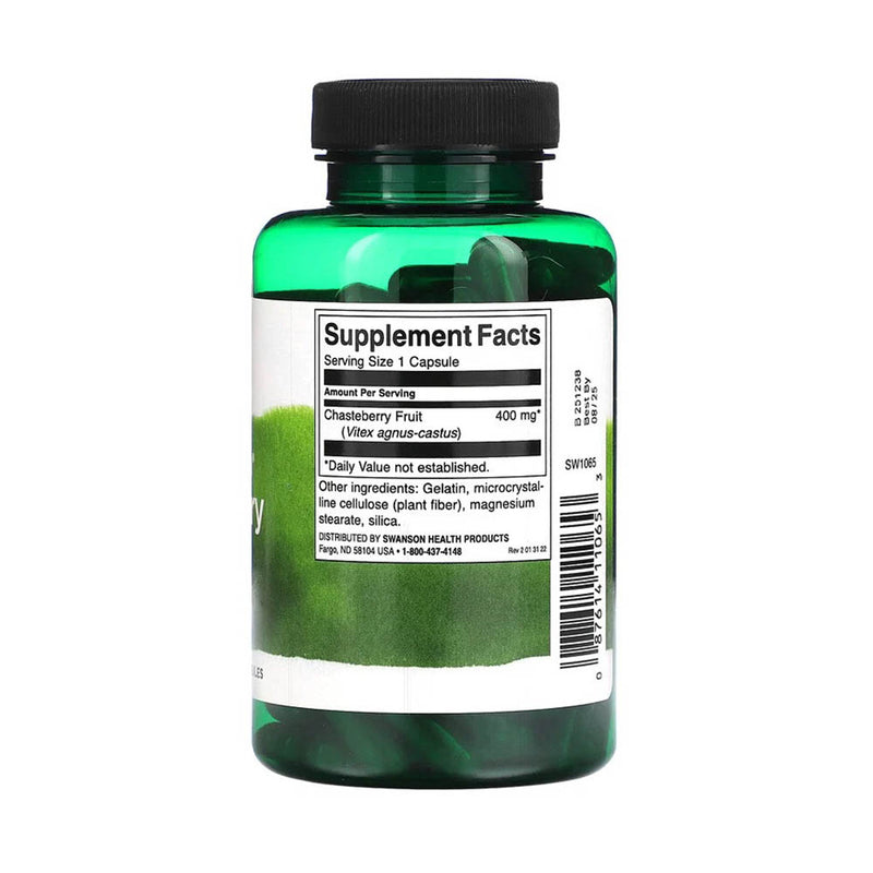 Încărcați imaginea în vizualizatorul Galerie, Chasteberry Fruit (Vitex), 400 mg, Swanson, 120 capsule SW1065