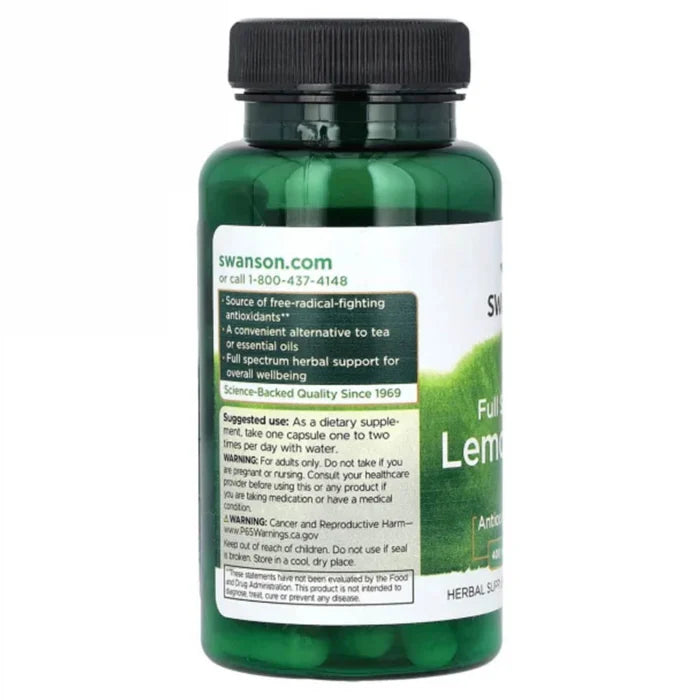 Full Spectrum Lemongrass, 400 mg, Swanson, 60 capsule SW1931