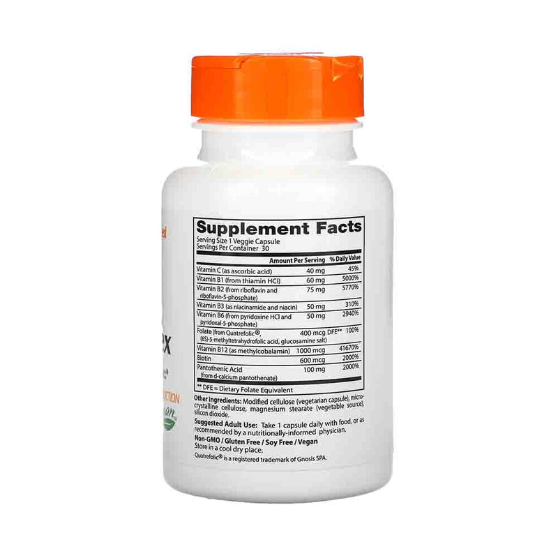 Încărcați imaginea în vizualizatorul Galerie, Fully Active B Complex with Quatrefolic, Doctor's Best, 30 capsule