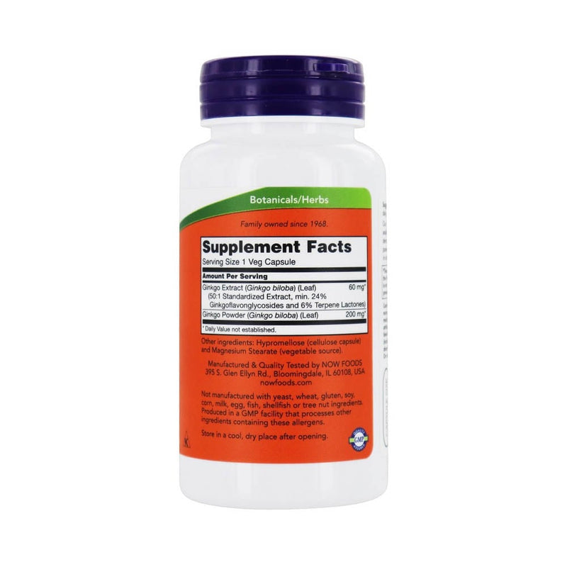 Încărcați imaginea în vizualizatorul Galerie, Ginkgo Biloba 60mg, Now Foods, 60 capsule