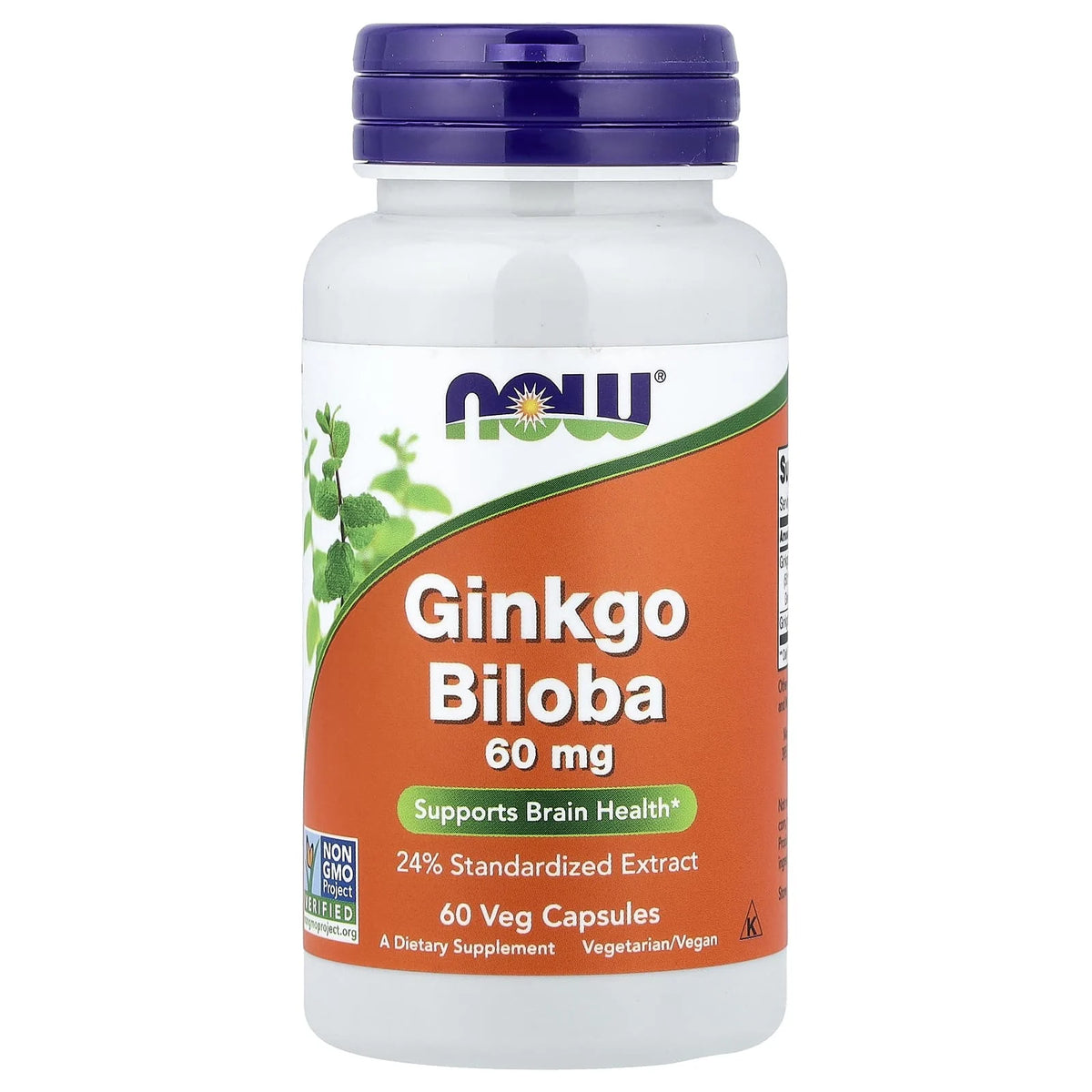 Ginkgo Biloba 60mg, Now Foods, 60 capsule