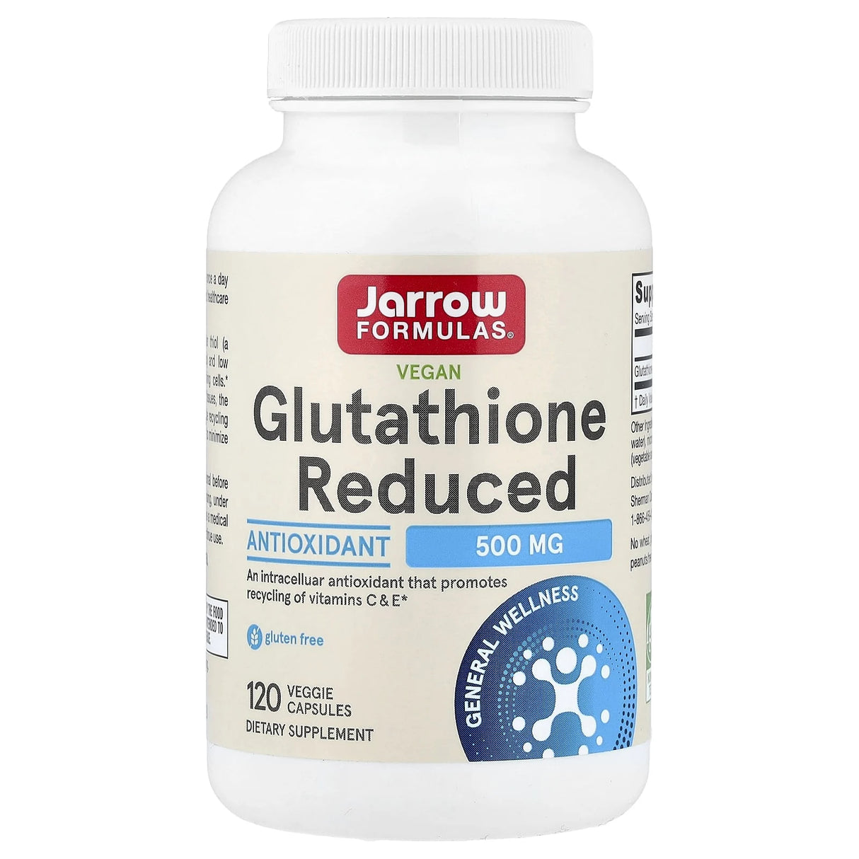 Glutathione Reduced, 500 mg, Jarrow Formulas 120 capsule
