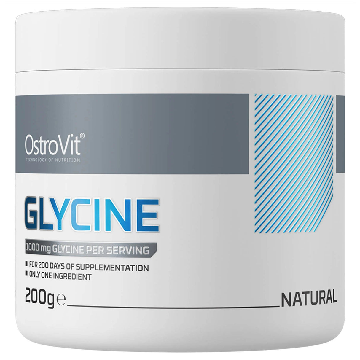 Glycine Pure Powder (Somn și Recuperare), OstroVit, 200g