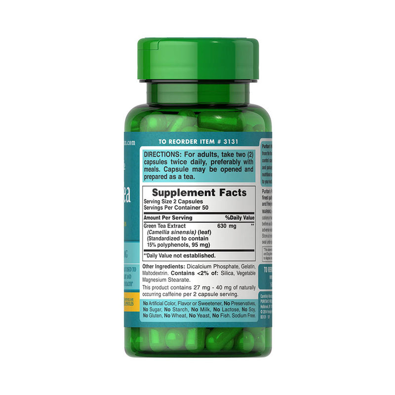 Încărcați imaginea în vizualizatorul Galerie, Green Tea Extract, 315 mg, Puritan's Pride, 100 capsule