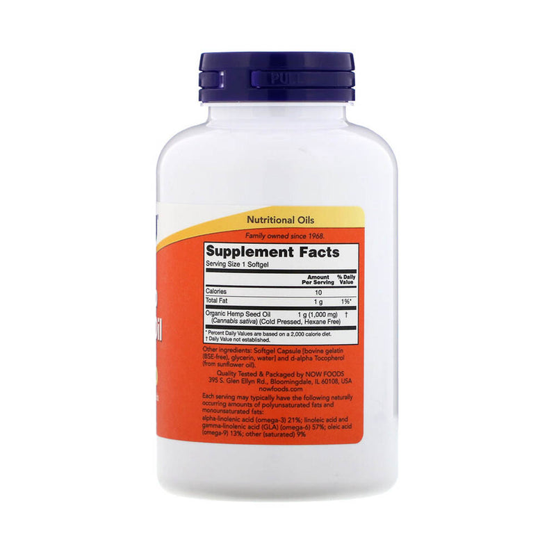 Încărcați imaginea în vizualizatorul Galerie, Hemp Seed Oil (Ulei de Canepa), 1000mg, Now Foods, 120 softgels