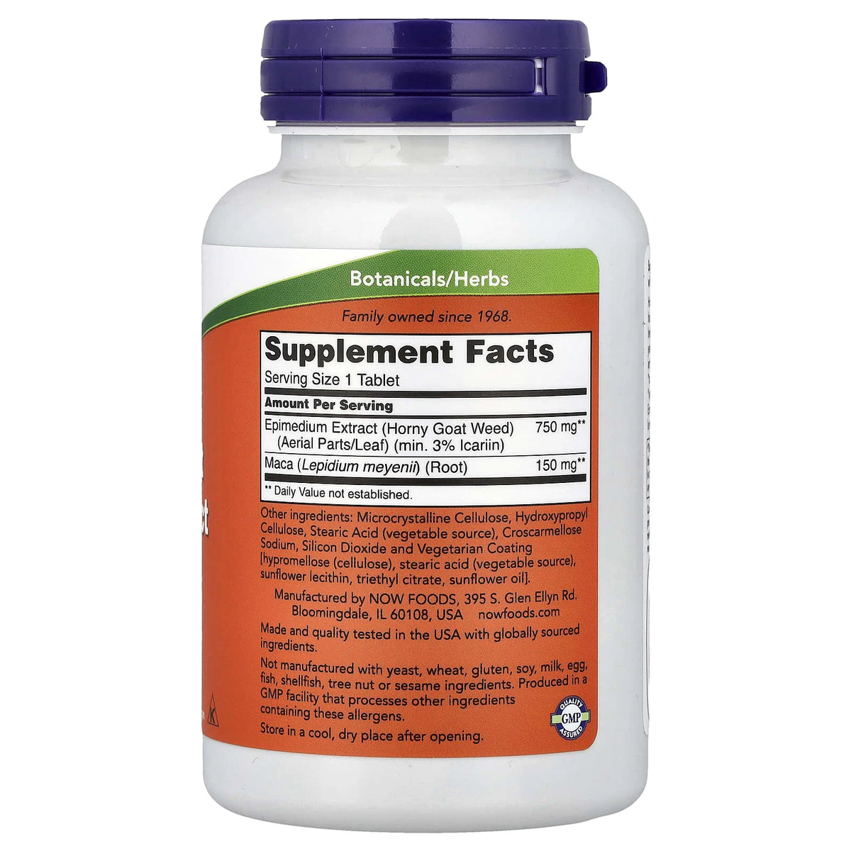 Horny Goat Weed Extract (Iarba Caprei), 750mg, Now Foods, 90 tablete