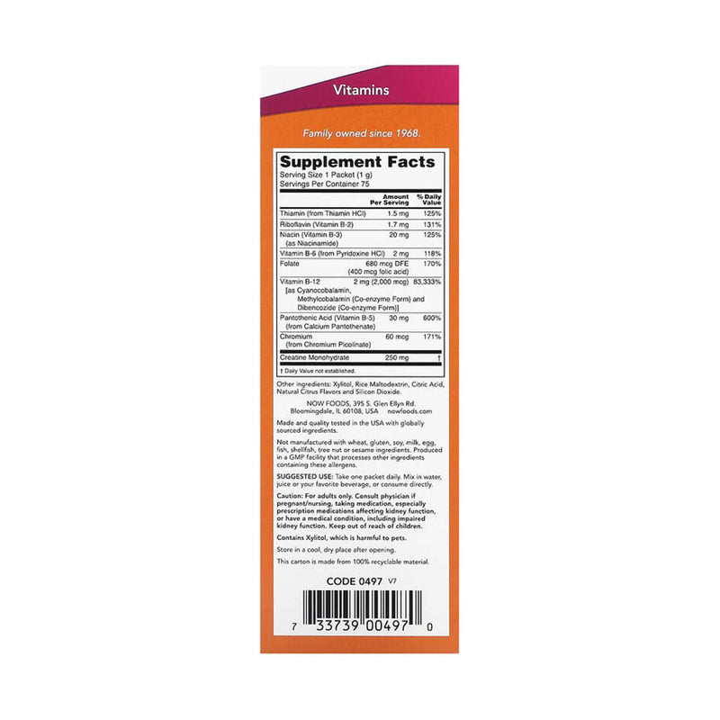 Încărcați imaginea în vizualizatorul Galerie, Instant Energy B12, 2,000 mcg, NOW Foods, 75 pliculete