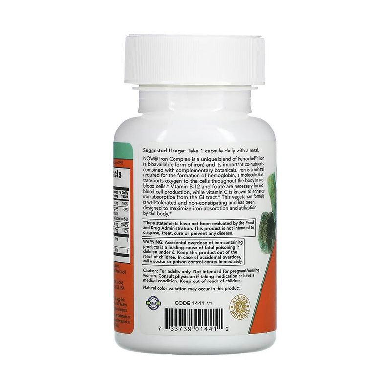 Încărcați imaginea în vizualizatorul Galerie, Iron Complex (Fier), Now Foods, 100 capsule