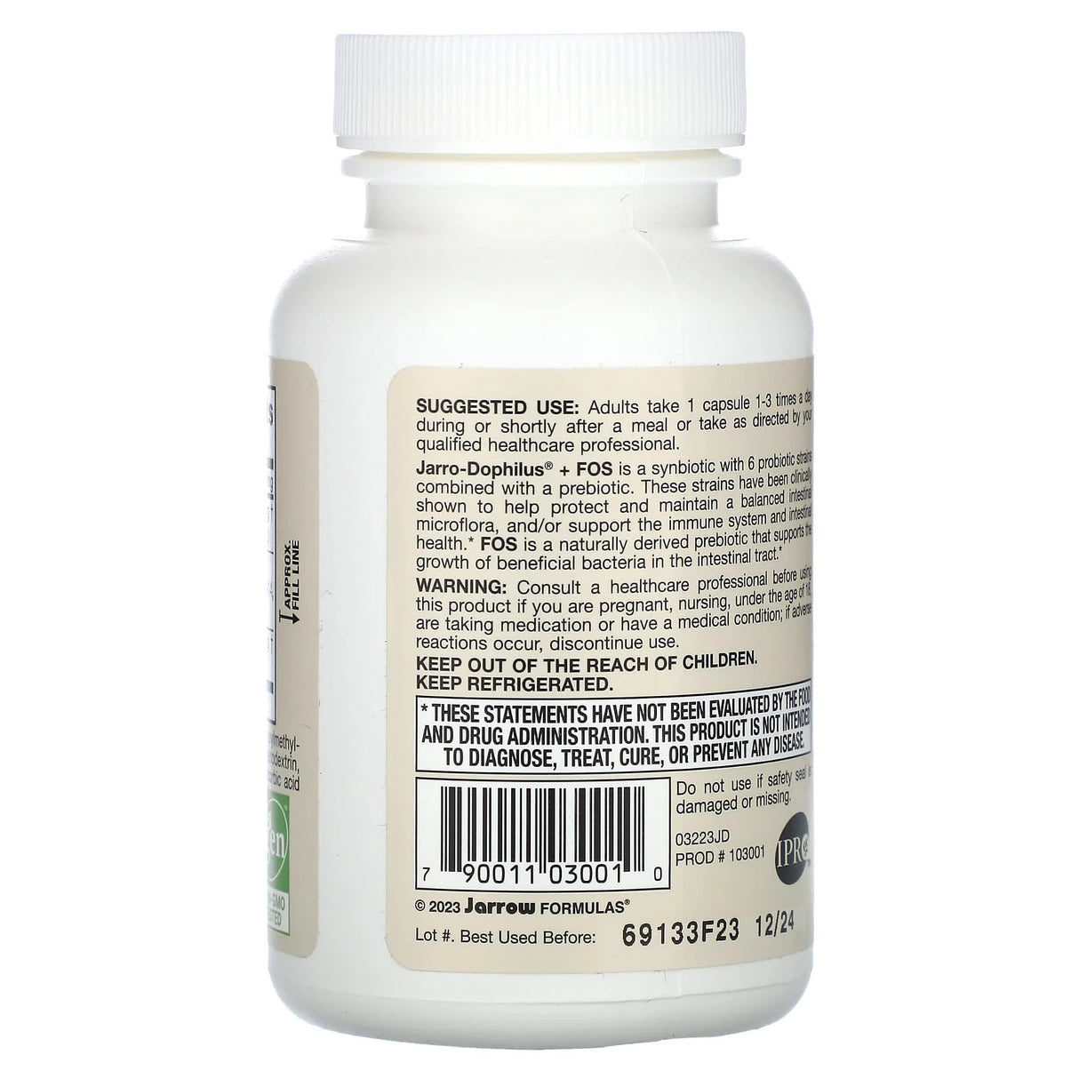 Jarro-Dophilus Plus FOS, 3.4 Billion CFU, Jarrow Formulas, 100 capsule