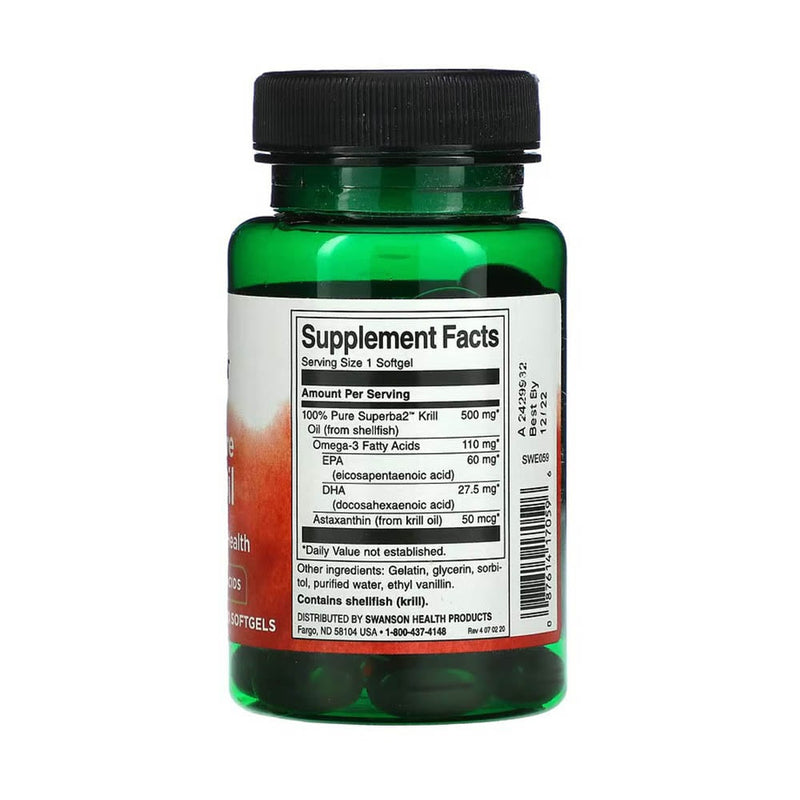 Încărcați imaginea în vizualizatorul Galerie, Krill Oil, 500 mg, Swanson, 60 softgels SWE059