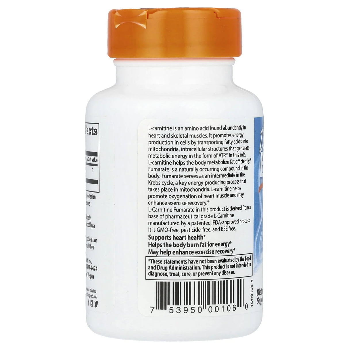 L-Carnitine Fumarate with Biosint, 855 mg, Doctor's Best, 60 capsule