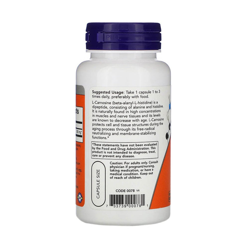 Încărcați imaginea în vizualizatorul Galerie, L-Carnosine (Carnozina), 500 mg, Now Foods, 50 capsule