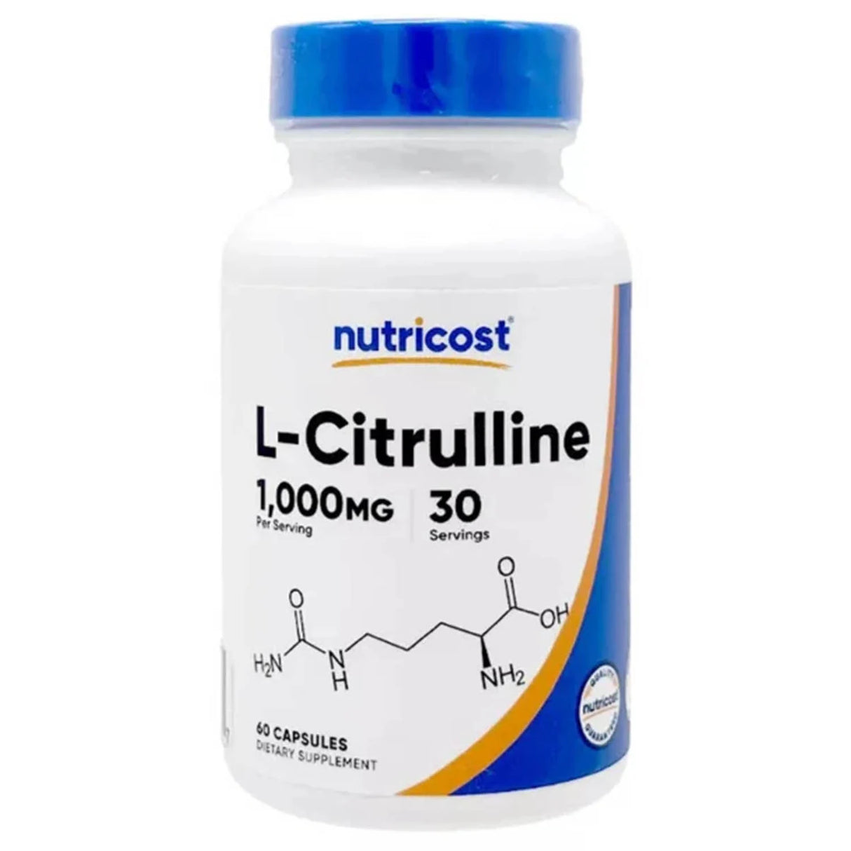 L-Citrulline (Rezistență la Efort), 500 mg, Nutricost, 60 capsule