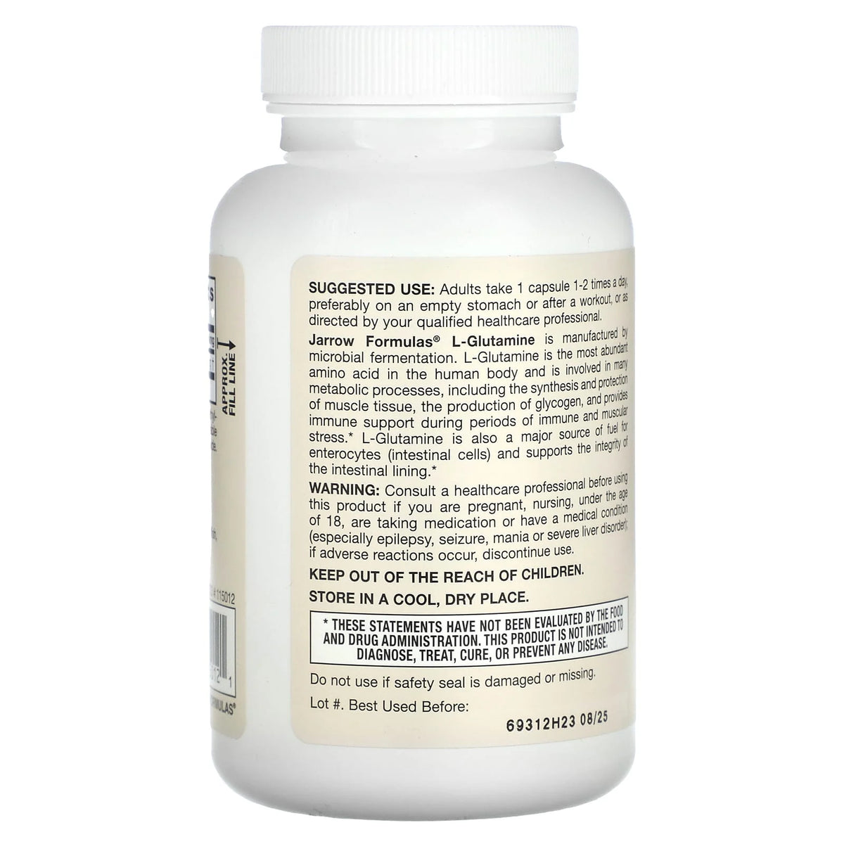 L-Glutamine, 750 mg, Jarrow Formulas, 120 capsule
