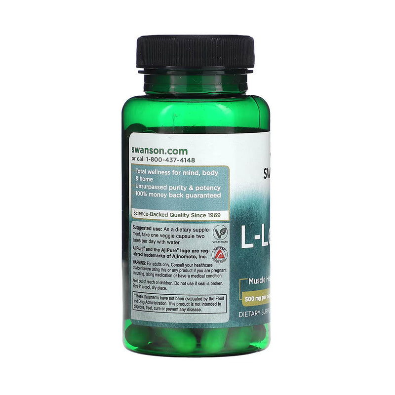 Încărcați imaginea în vizualizatorul Galerie, L-Leucine AjiPure, 500 mg, Swanson, 60 capsule SWU517