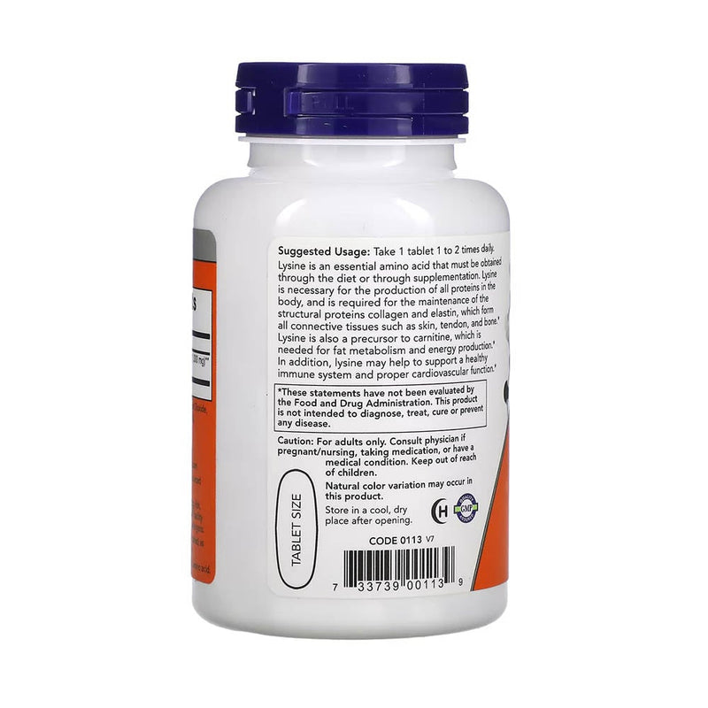 Încărcați imaginea în vizualizatorul Galerie, L-Lysine, (Lizina), 1000mg, Now Foods, 100 tablete