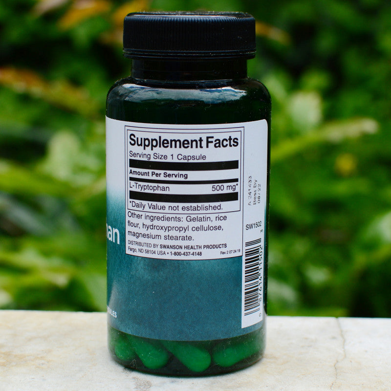 Încărcați imaginea în vizualizatorul Galerie, L-Tryptophan, 500 mg, Swanson, 60 capsule SW1502