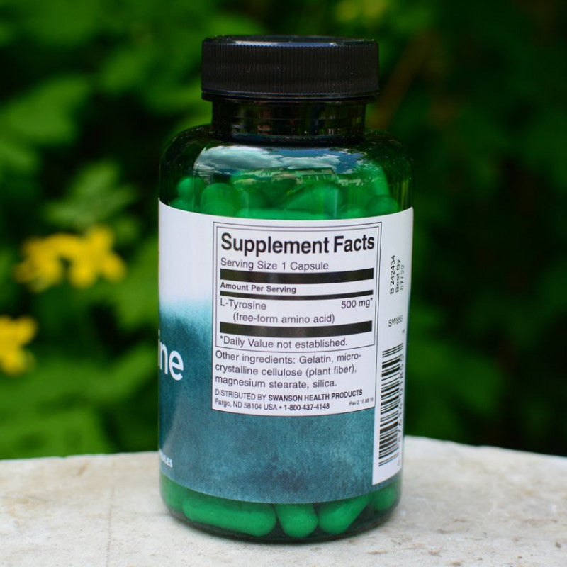 Încărcați imaginea în vizualizatorul Galerie, L-Tyrosine, 500mg, Swanson, 100 capsule SW855