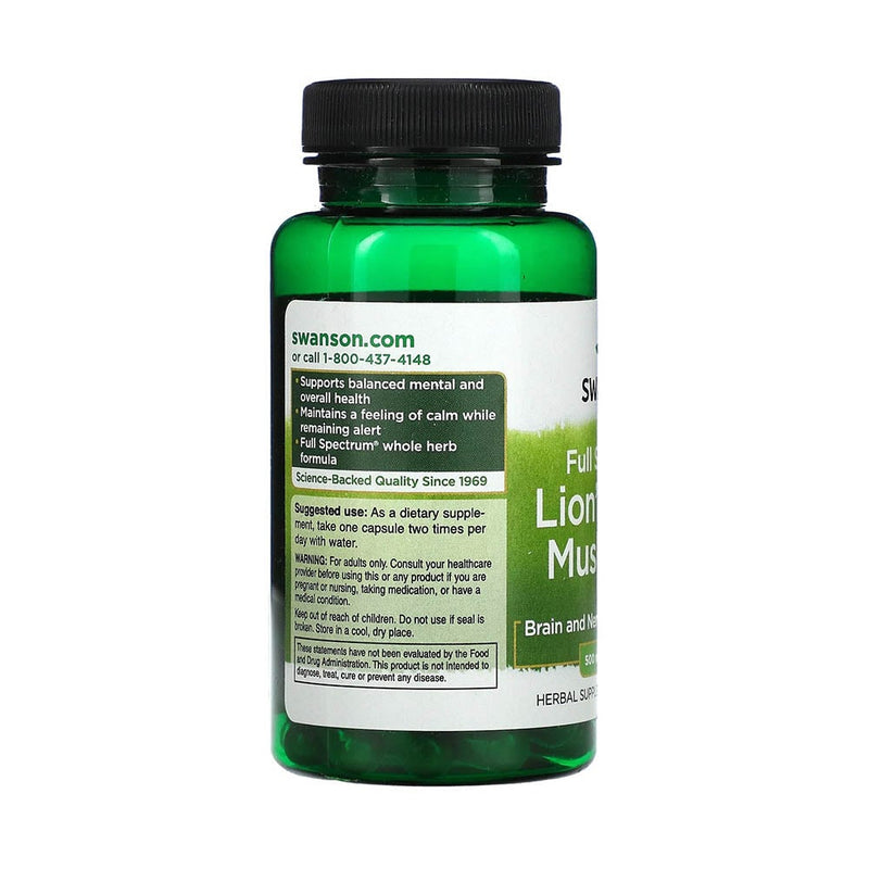 Încărcați imaginea în vizualizatorul Galerie, Lion's Mane Mushroom (Coama Leului Ciuperca), 500mg, Swanson, 60 capsule SW1096