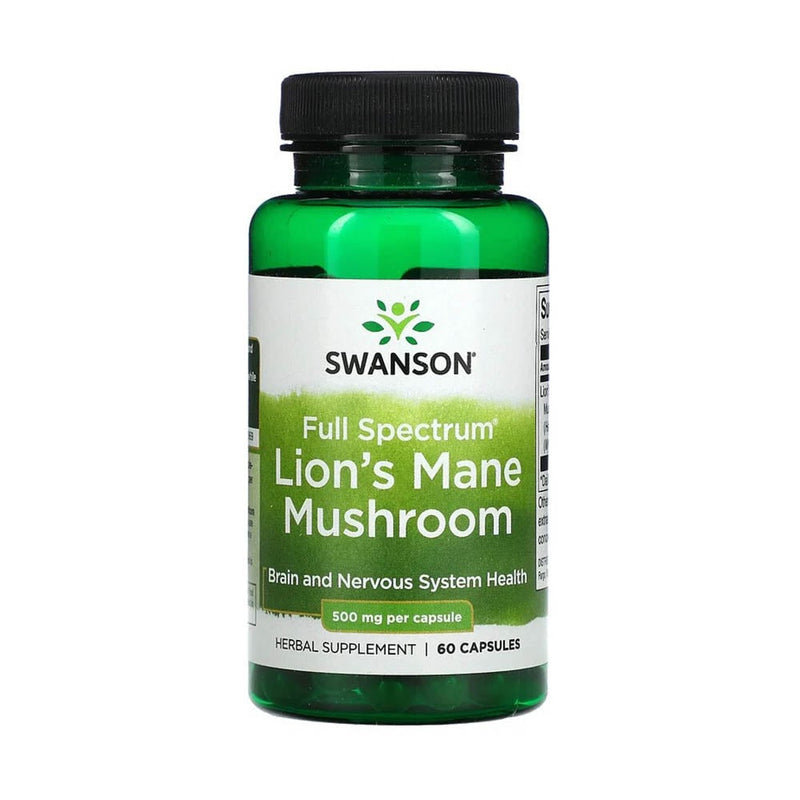 Încărcați imaginea în vizualizatorul Galerie, Lion's Mane Mushroom (Coama Leului Ciuperca), 500mg, Swanson, 60 capsule SW1096