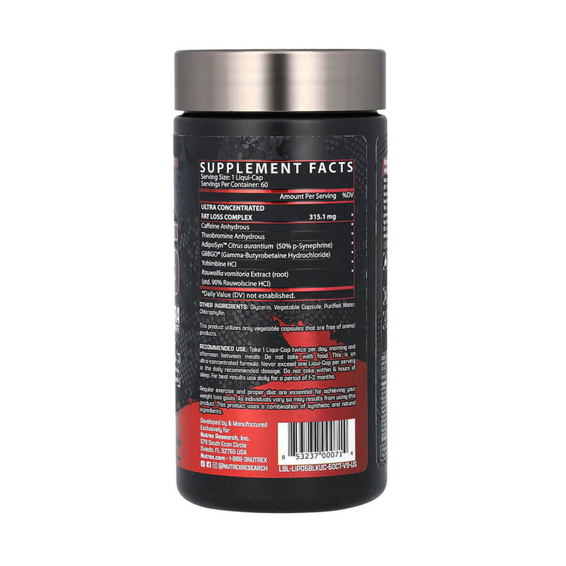 Încărcați imaginea în vizualizatorul Galerie, LIPO 6 Black, Ultra Concentrate, Nutrex Research, 60 Liqui-Caps
