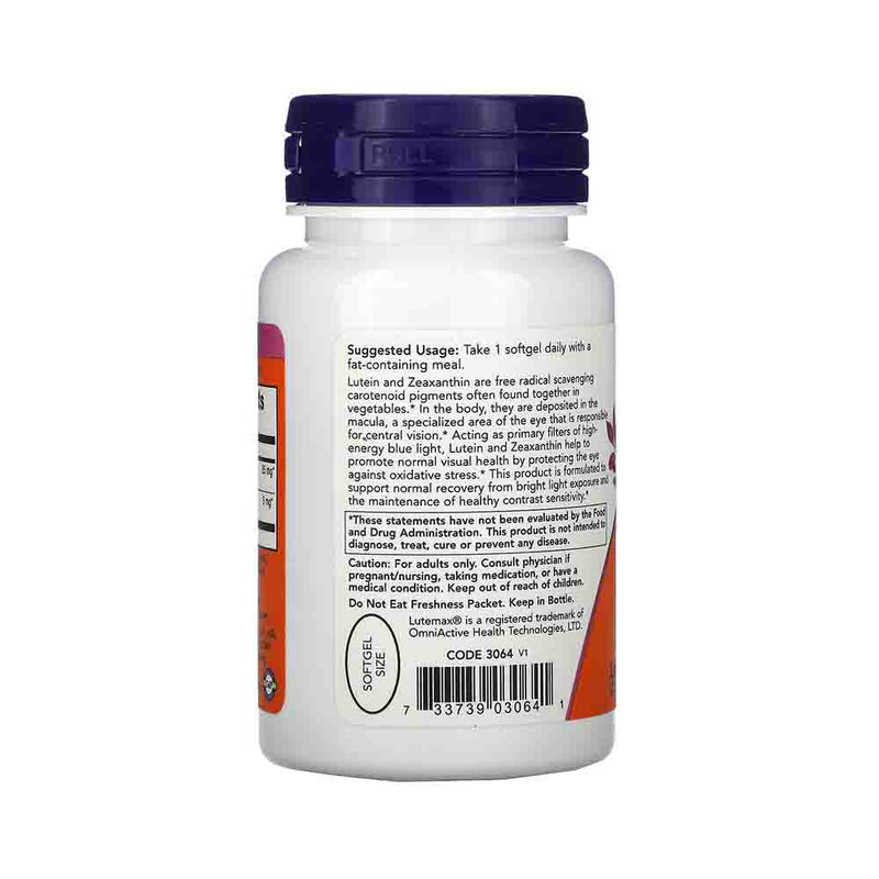 Încărcați imaginea în vizualizatorul Galerie, Lutein & Zeaxanthin (Luteina Zeaxantina), Now Foods, 60 softgels