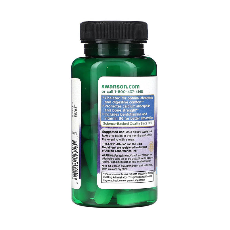 Încărcați imaginea în vizualizatorul Galerie, Magnesium Glycinate with Activated B Vitamins, Swanson, 60 tablete SWU718
