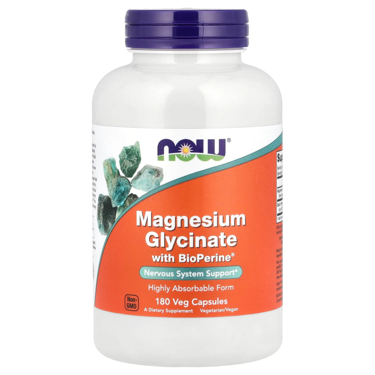 Magnesium Glycinate With BioPerine, NOW Foods, 180 capsule