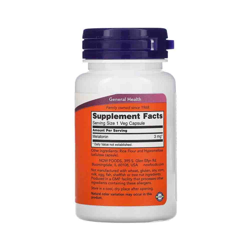 Încărcați imaginea în vizualizatorul Galerie, Melatonin (Melatonina) 3 mg, Now Foods, 60 capsule