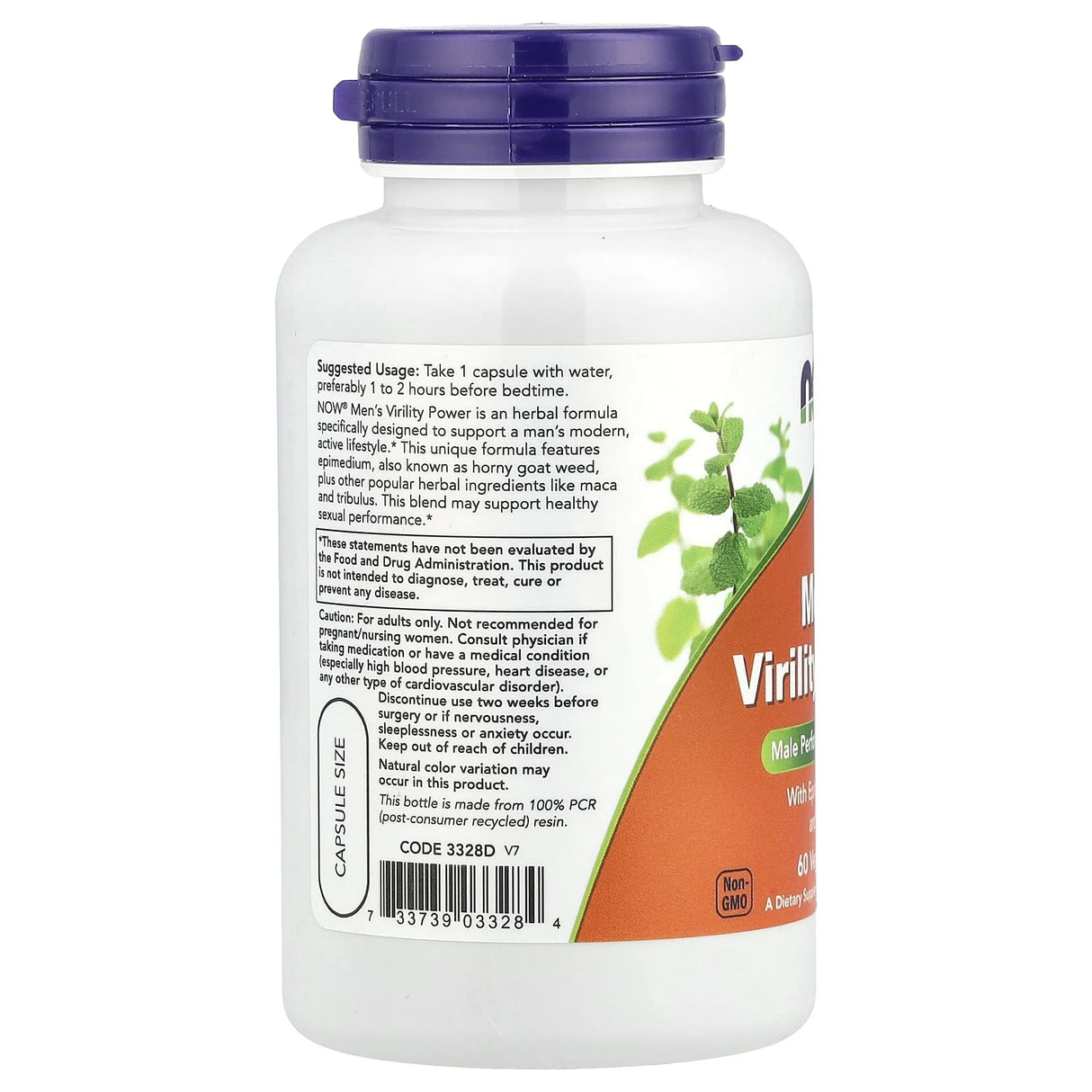 Men's Virility Power, Now Foods, 60 capsule