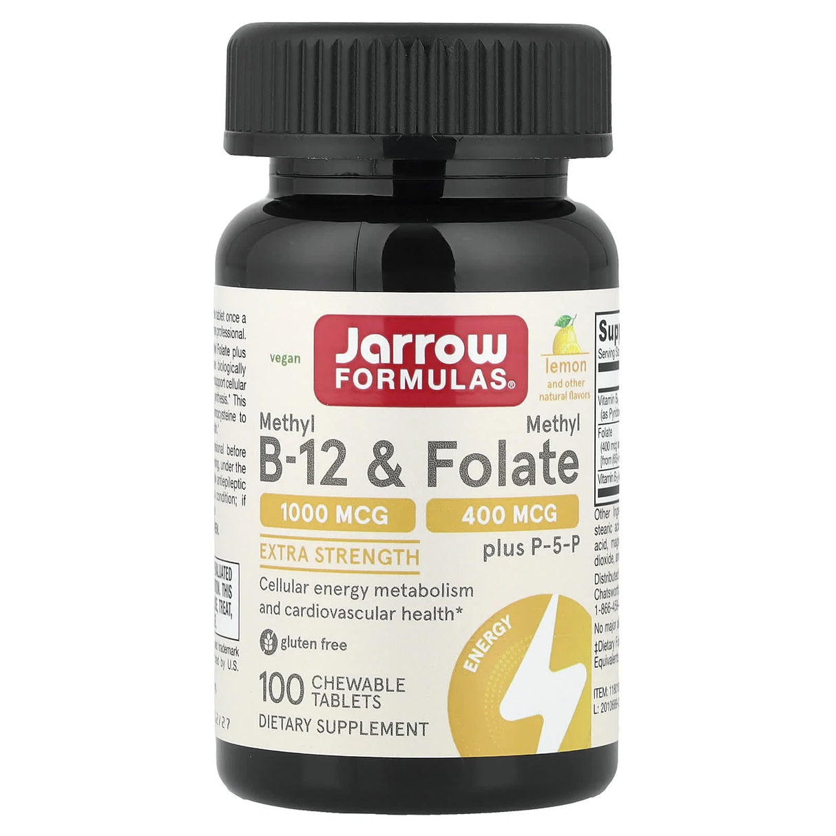 Methyl B-12 1000 mcg & Methyl Folate, Jarrow Formulas, 100 drajeuri