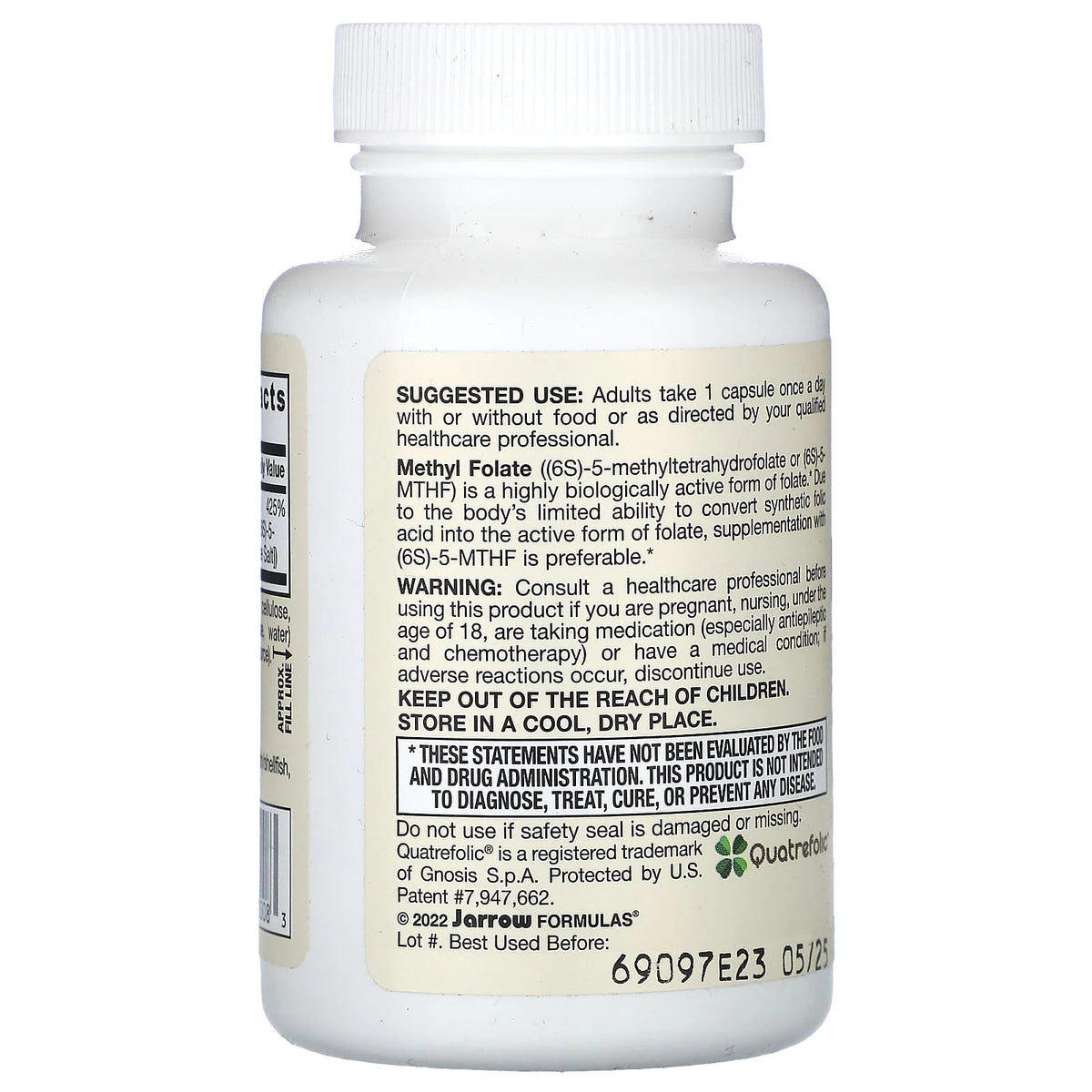 Methyl Folate (5-MTHF), 1000 mcg, Jarrow Formulas, 100 capsule