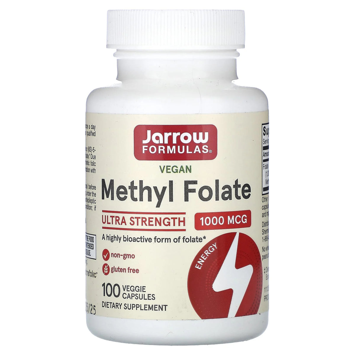 Methyl Folate (5-MTHF), 1000 mcg, Jarrow Formulas, 100 capsule