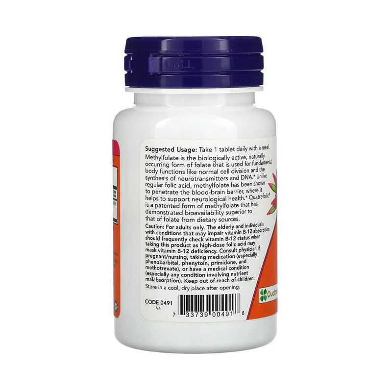 Încărcați imaginea în vizualizatorul Galerie, Methyl Folate, (Folat 5-MTHF) 1000 mcg, Now Foods, 90 tablete