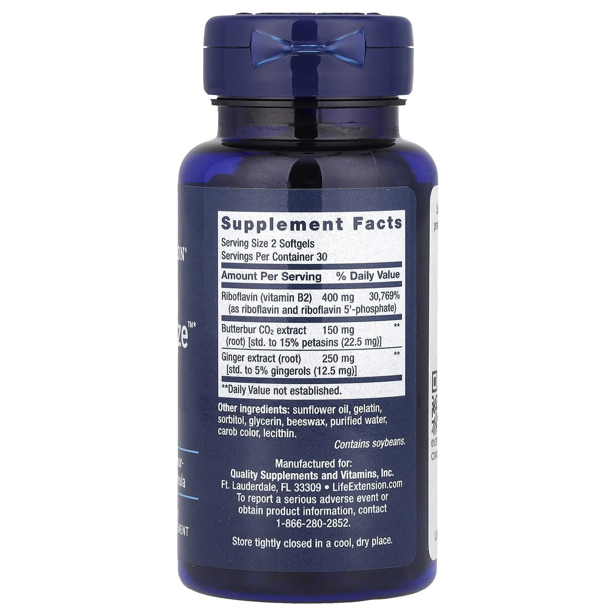 Migra-Eeze, Butterbur-Ginger-Riboflavin, Life Extension, 60 softgels