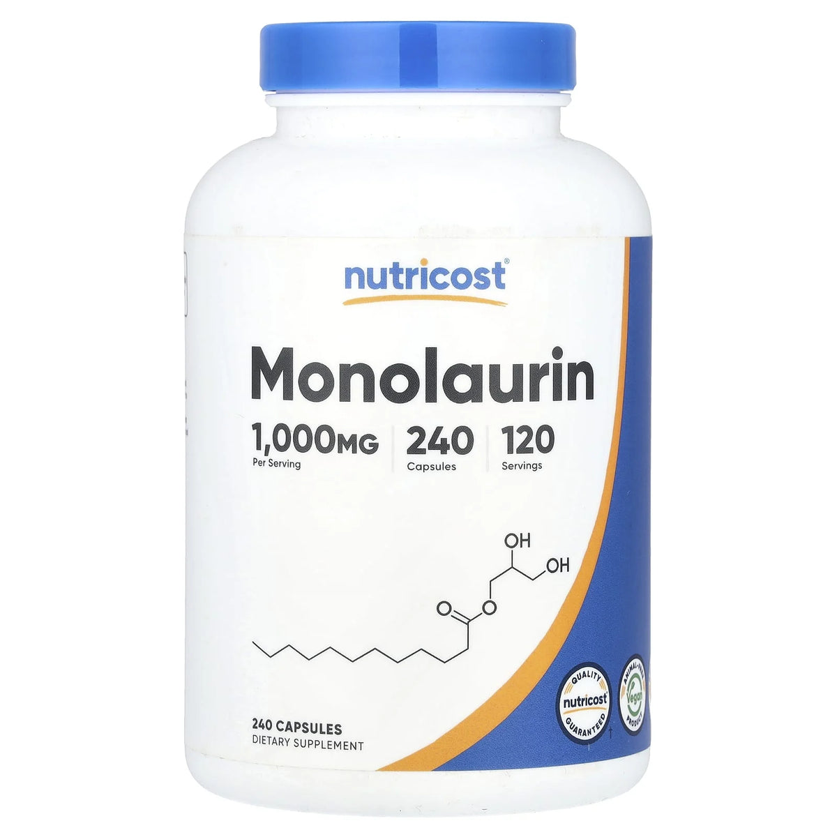 Monolaurin (Suport Imunitar), 500 mg, Nutricost, 240 capsule