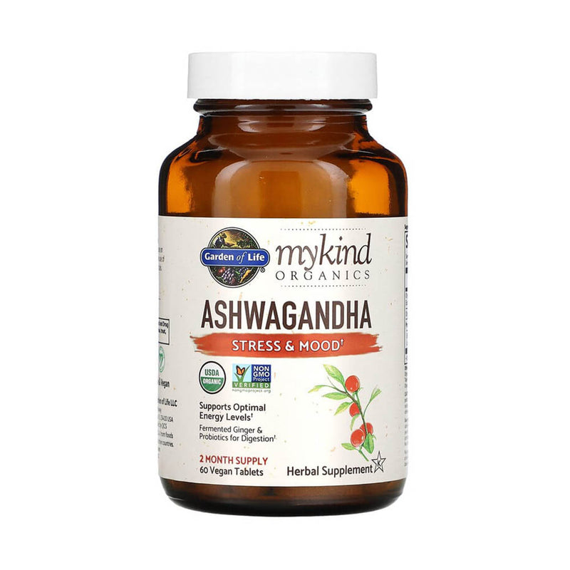 Încărcați imaginea în vizualizatorul Galerie, Ashwagandha, Stress & Mood, 600 mg, MyKind Organics, Garden of Life, 60 tablete
