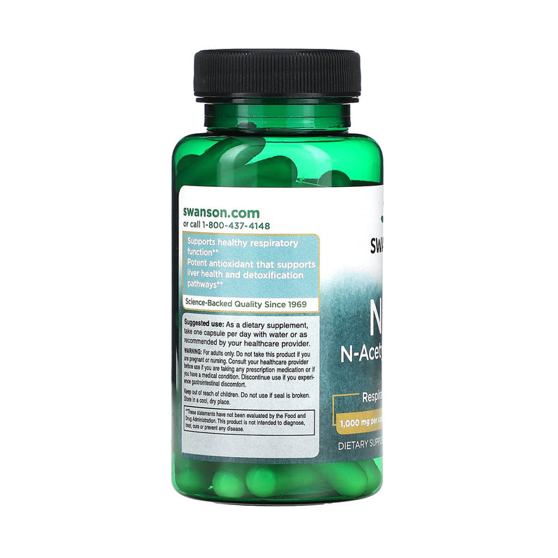Încărcați imaginea în vizualizatorul Galerie, NAC, N-Acetyl Cysteine, 1000 mg, Swanson, 60 capsule SW1842